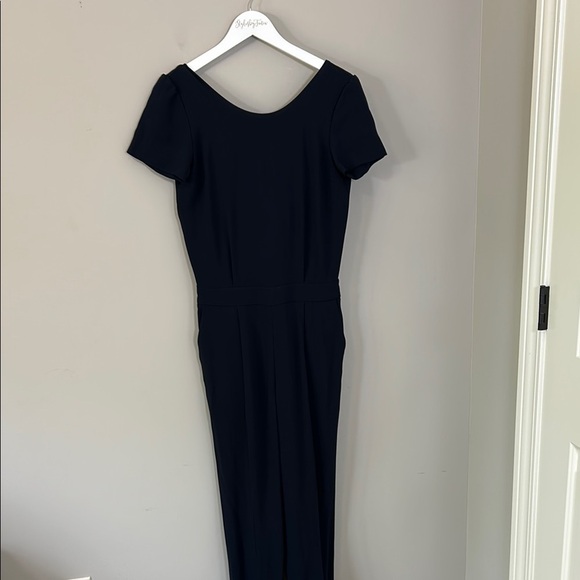 Sezane Combinaison Charles Marine Jumpsuit Tie Back Navy Blue Sz 36 US 4 NEW - Picture 4 of 12